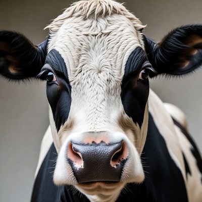 Close-up Holstein cow face