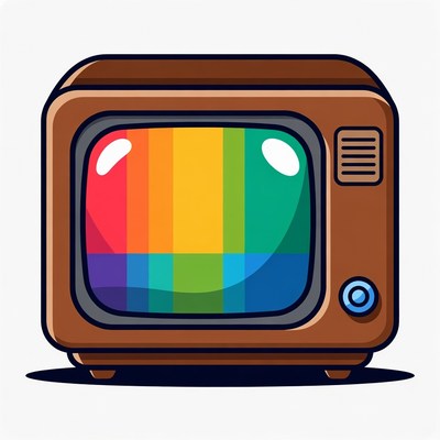 Retro TV with Rainbow Screen