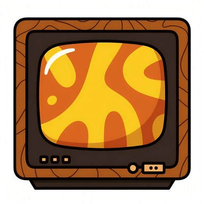 Retro TV with Abstract Screen