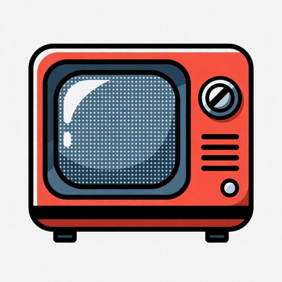 Red Retro TV Illustration