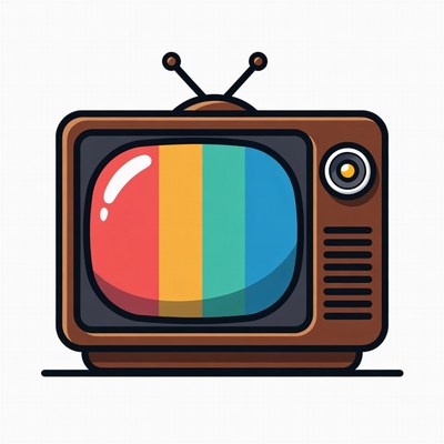 Retro TV with Rainbow Screen