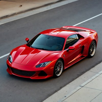 Red sports car on street
