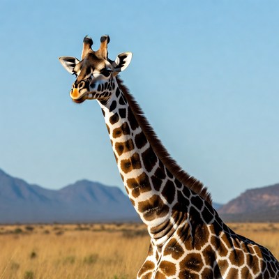 Giraffe standing in savanna
