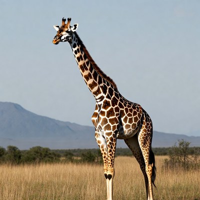Giraffe standing in African savanna