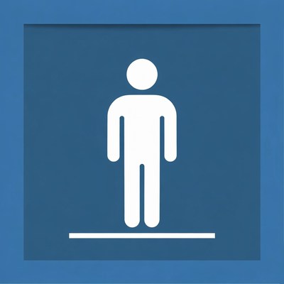 Blue male stick figure icon