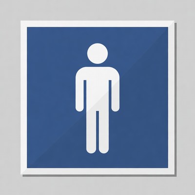 Blue Male Stick Figure Icon