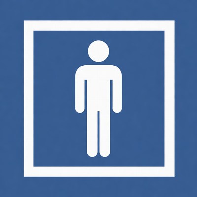 Blue Male Restroom Symbol