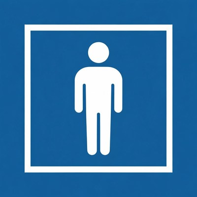 Blue Male Stick Figure Icon