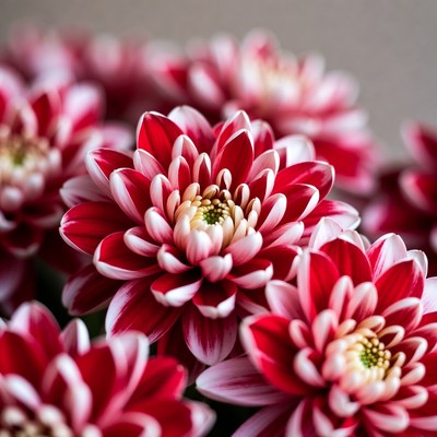 Red White Dahlia Flowers Bouquet