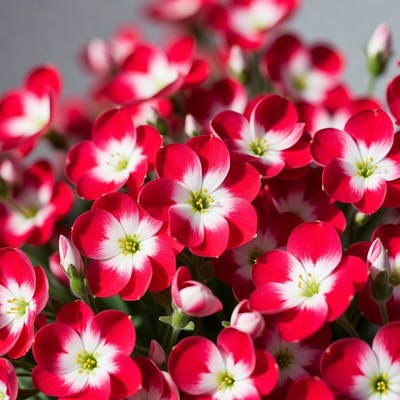 Red and White Gerbera Daisies Cluster