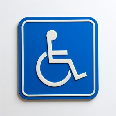 Blue Wheelchair Accessibility Symbol Sign