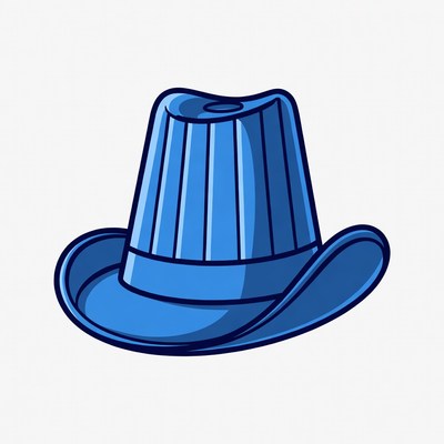 Blue Cowboy Hat Illustration