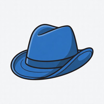 Blue Cowboy Hat Illustration
