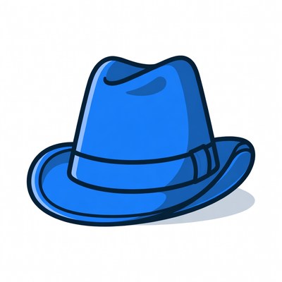 Blue Cartoon Fedora Hat