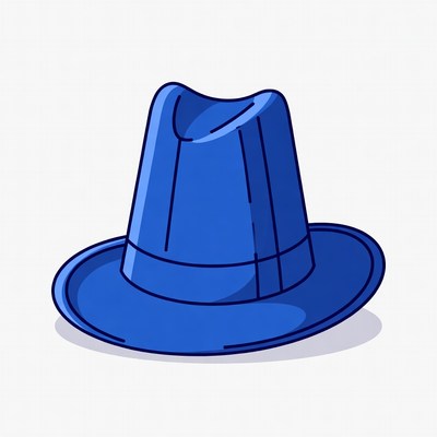 Blue Cowboy Hat Illustration