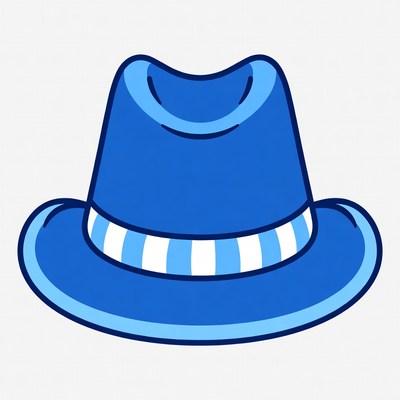 Blue Striped Cowboy Hat Clipart