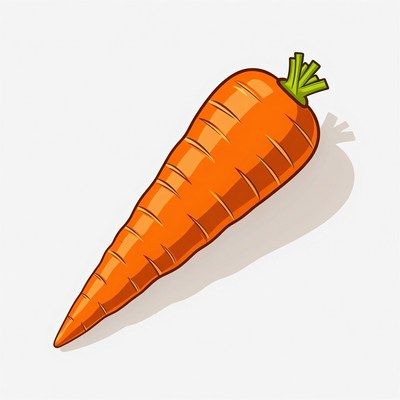 Cartoon carrot on white background