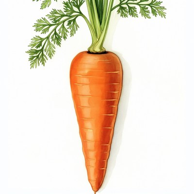 Fresh carrot with green tops