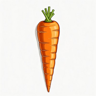 Cartoon carrot on white background