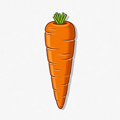 Cartoon carrot with green top