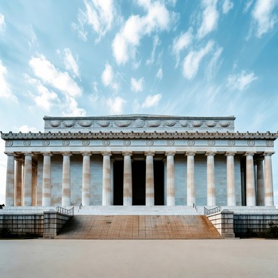 Lincoln Memorial with blue sky