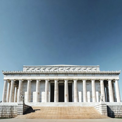 Lincoln Memorial with Columns and Steps