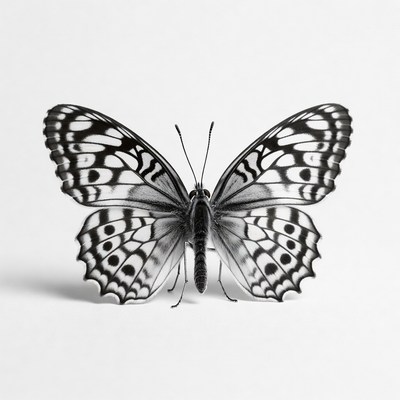 Black and White Butterfly Illustration