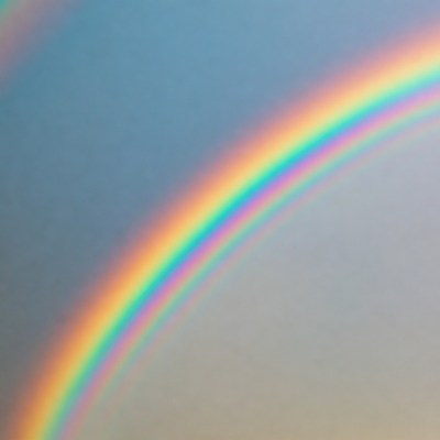 Vibrant Rainbow in Blue Sky