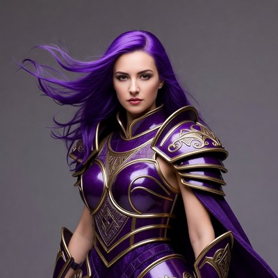 Woman in Purple Fantasy Armor
