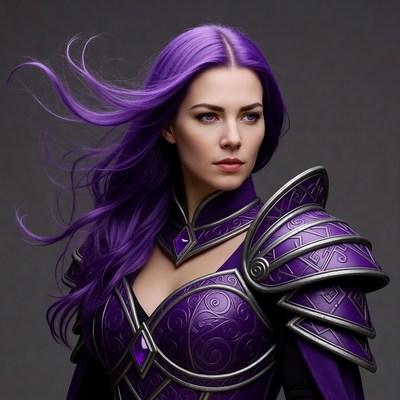 Woman in Purple Fantasy Armor