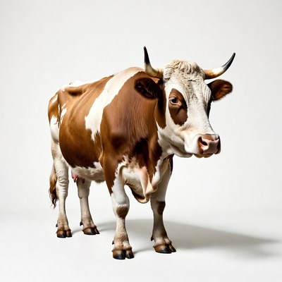 Holstein Cow on White Background