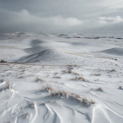 Snowy Sand Dunes Landscape