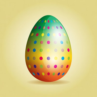 Colorful Polka Dot Easter Egg