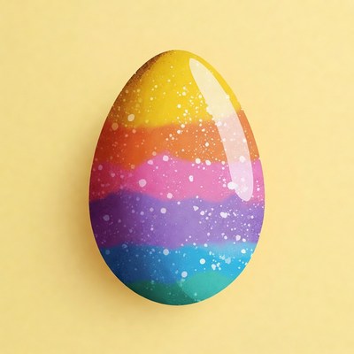 Rainbow Colored Easter Egg