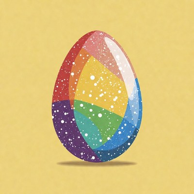 Rainbow Glitter Easter Egg