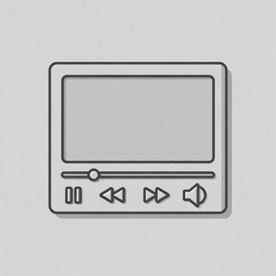Line art media player icon