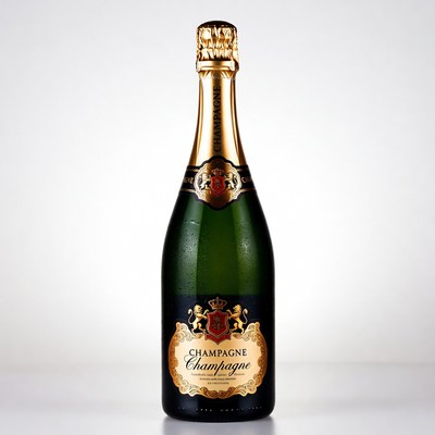 Champagne bottle with condensation