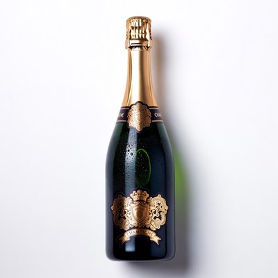 Champagne Bottle with Gold Label