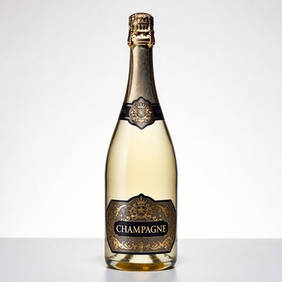 Champagne Bottle with Gold Label