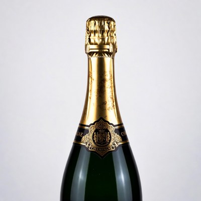Champagne bottle with gold label