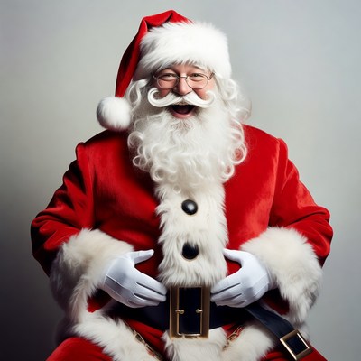 Smiling Santa Claus in red suit