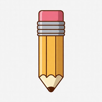Yellow pencil with pink eraser