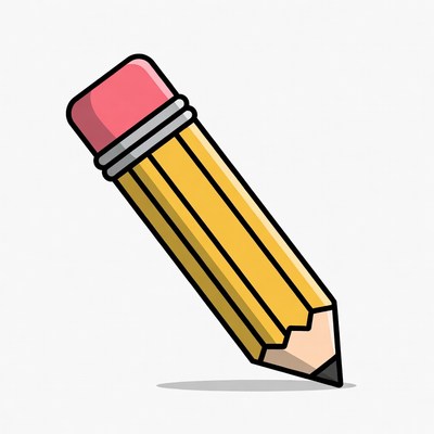 Yellow pencil with pink eraser