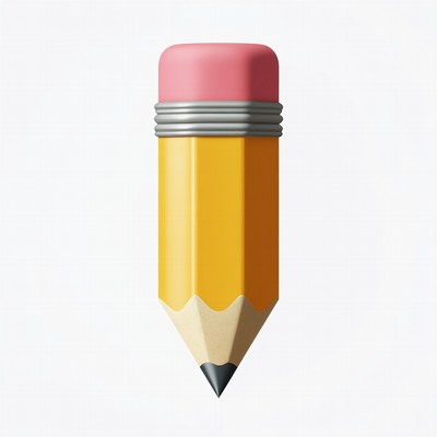 Yellow pencil with pink eraser