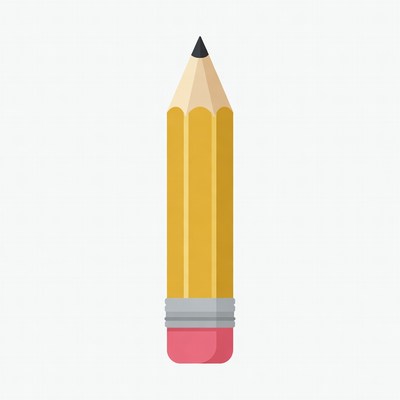 Yellow pencil with eraser