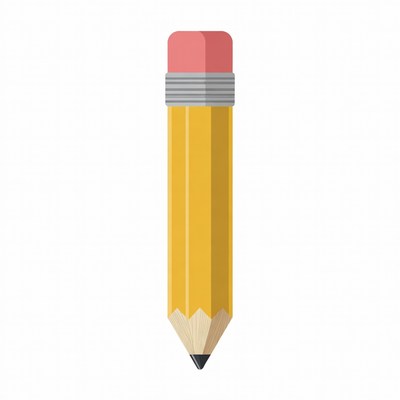 Yellow pencil with pink eraser