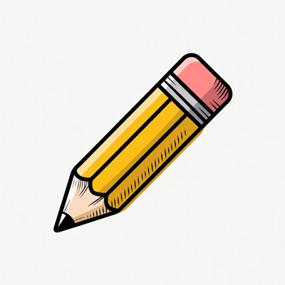 Yellow pencil with eraser
