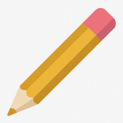 Yellow pencil with pink eraser