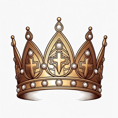 Golden Crown with Crosses