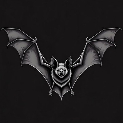 Flying Bat Illustration